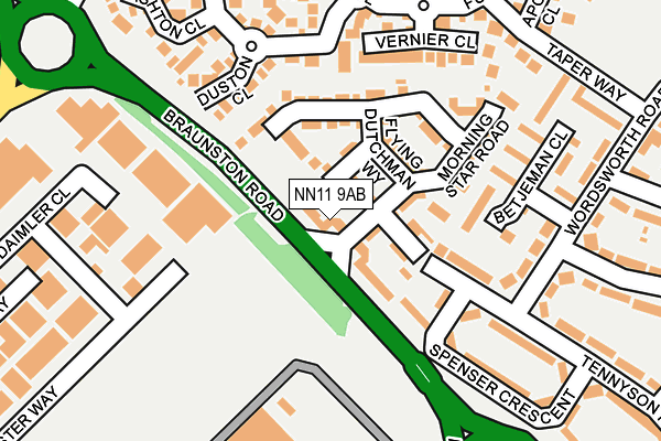 NN11 9AB map - OS OpenMap – Local (Ordnance Survey)
