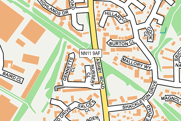 NN11 9AF map - OS OpenMap – Local (Ordnance Survey)