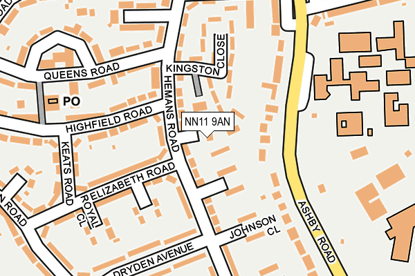 NN11 9AN map - OS OpenMap – Local (Ordnance Survey)