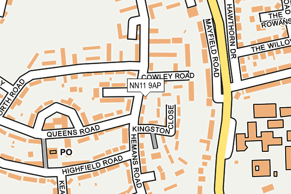 NN11 9AP map - OS OpenMap – Local (Ordnance Survey)