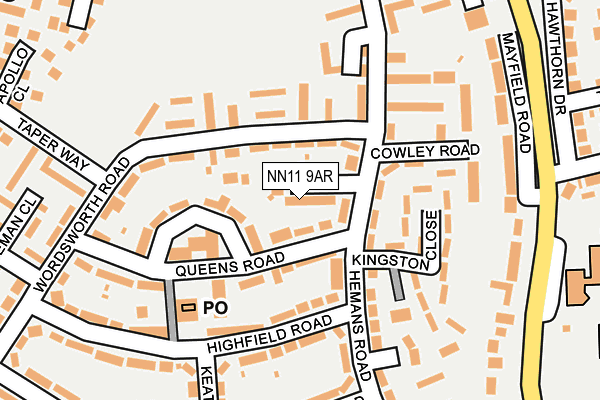 NN11 9AR map - OS OpenMap – Local (Ordnance Survey)