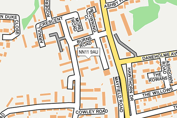 NN11 9AU map - OS OpenMap – Local (Ordnance Survey)