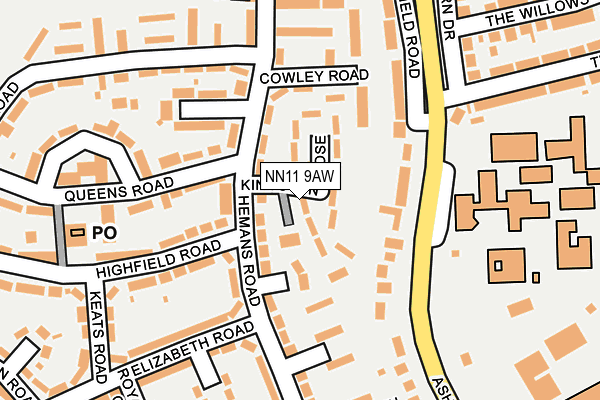 NN11 9AW map - OS OpenMap – Local (Ordnance Survey)