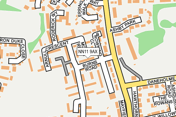 NN11 9AX map - OS OpenMap – Local (Ordnance Survey)