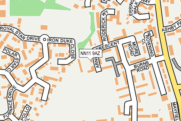 NN11 9AZ map - OS OpenMap – Local (Ordnance Survey)