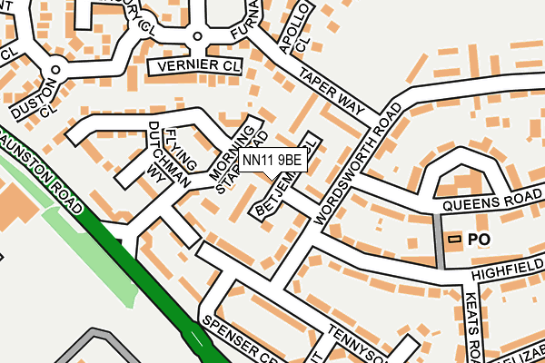 NN11 9BE map - OS OpenMap – Local (Ordnance Survey)