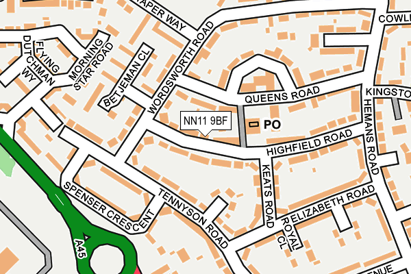 NN11 9BF map - OS OpenMap – Local (Ordnance Survey)