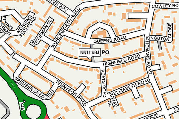 NN11 9BJ map - OS OpenMap – Local (Ordnance Survey)