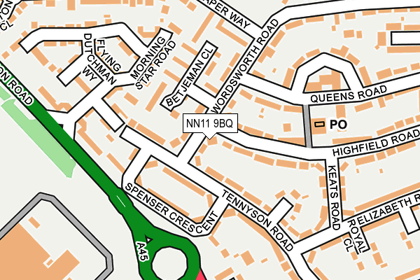 NN11 9BQ map - OS OpenMap – Local (Ordnance Survey)
