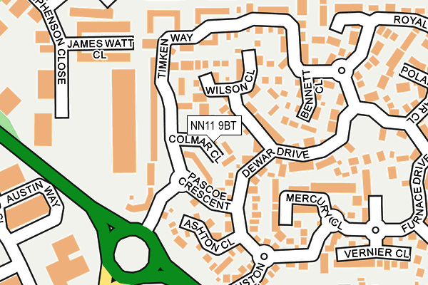 NN11 9BT map - OS OpenMap – Local (Ordnance Survey)