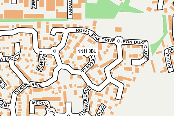 NN11 9BU map - OS OpenMap – Local (Ordnance Survey)