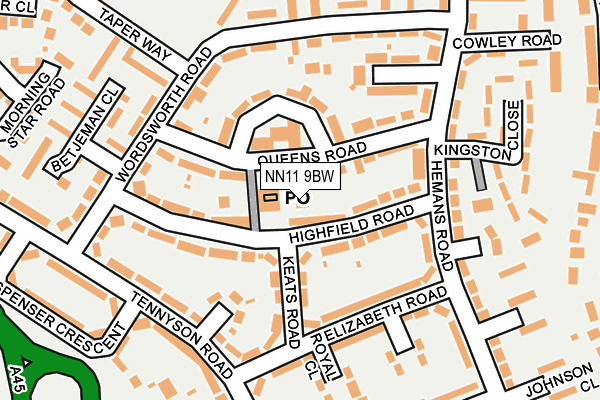 NN11 9BW map - OS OpenMap – Local (Ordnance Survey)