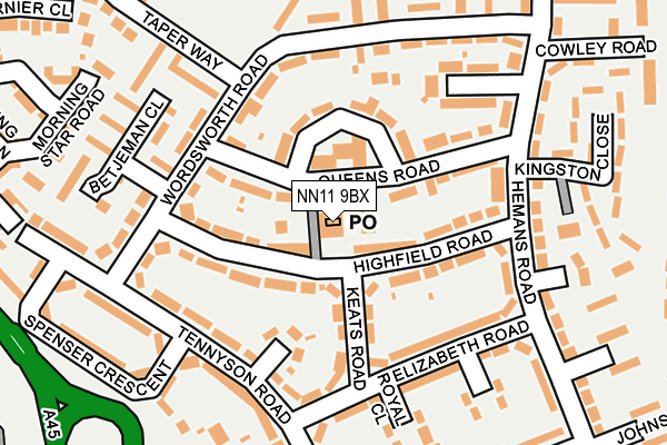 NN11 9BX map - OS OpenMap – Local (Ordnance Survey)
