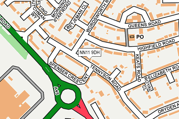 NN11 9DH map - OS OpenMap – Local (Ordnance Survey)