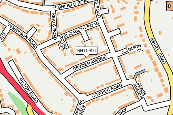NN11 9DJ map - OS OpenMap – Local (Ordnance Survey)