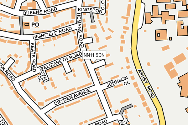 NN11 9DN map - OS OpenMap – Local (Ordnance Survey)