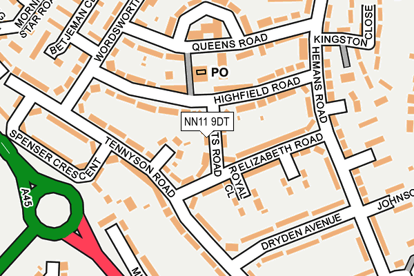 NN11 9DT map - OS OpenMap – Local (Ordnance Survey)