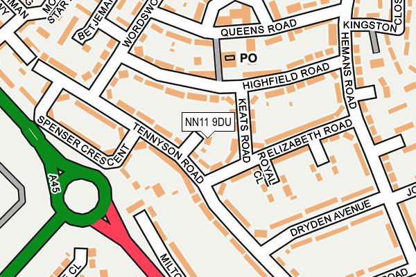 NN11 9DU map - OS OpenMap – Local (Ordnance Survey)