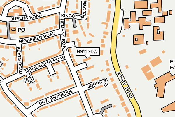 NN11 9DW map - OS OpenMap – Local (Ordnance Survey)