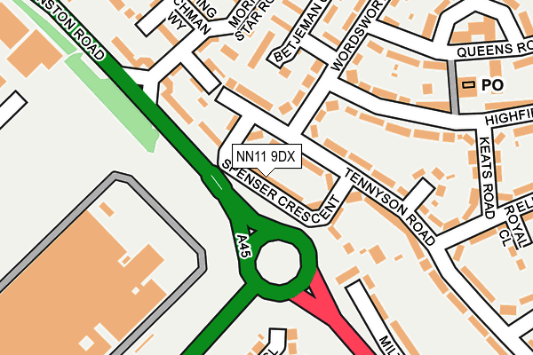 NN11 9DX map - OS OpenMap – Local (Ordnance Survey)