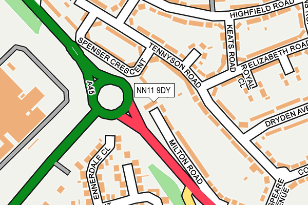 NN11 9DY map - OS OpenMap – Local (Ordnance Survey)