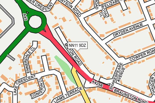 NN11 9DZ map - OS OpenMap – Local (Ordnance Survey)