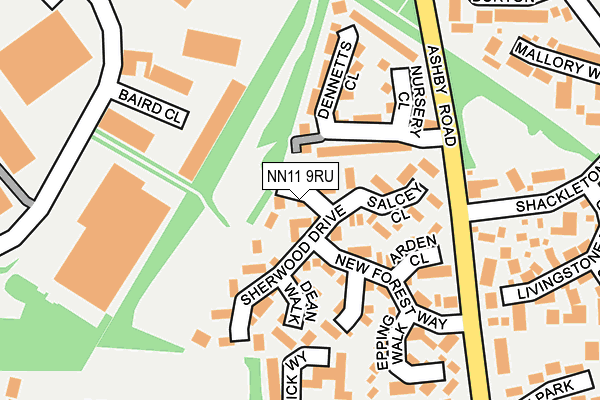 NN11 9RU map - OS OpenMap – Local (Ordnance Survey)