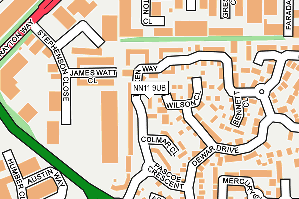NN11 9UB map - OS OpenMap – Local (Ordnance Survey)