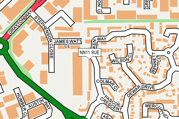 NN11 9UE map - OS OpenMap – Local (Ordnance Survey)