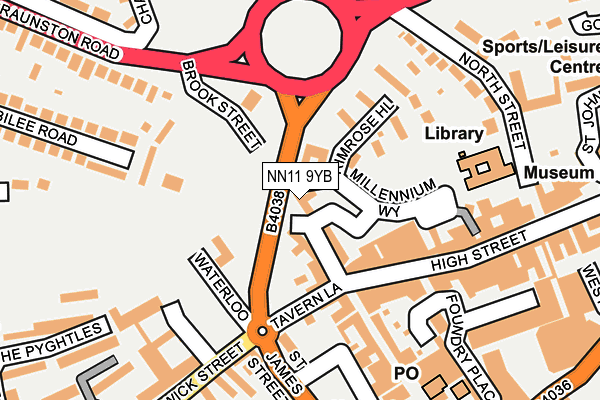NN11 9YB map - OS OpenMap – Local (Ordnance Survey)