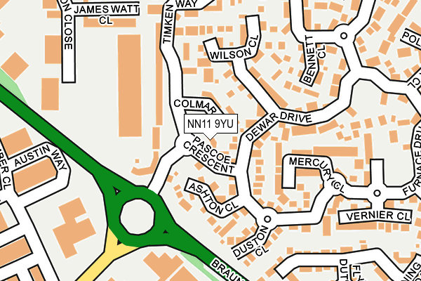 NN11 9YU map - OS OpenMap – Local (Ordnance Survey)
