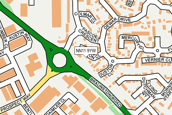 NN11 9YW map - OS OpenMap – Local (Ordnance Survey)