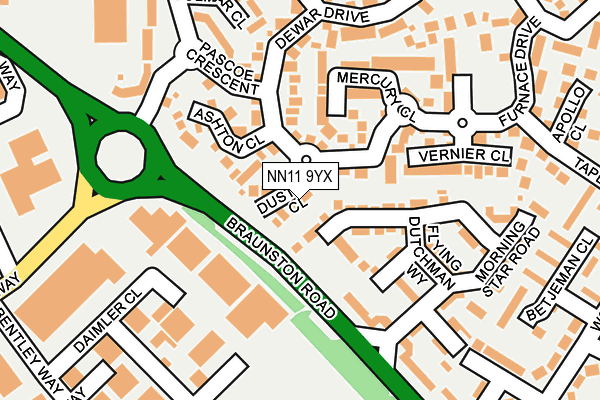 NN11 9YX map - OS OpenMap – Local (Ordnance Survey)