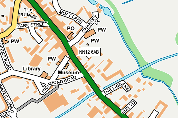 NN12 6AB map - OS OpenMap – Local (Ordnance Survey)