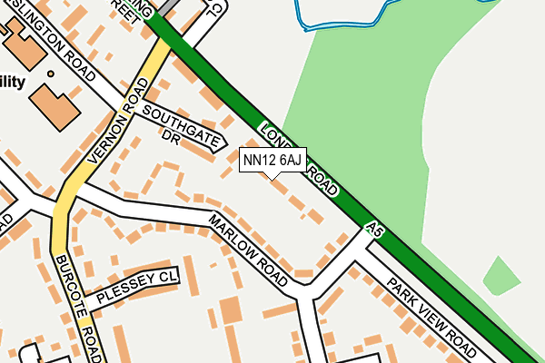NN12 6AJ map - OS OpenMap – Local (Ordnance Survey)