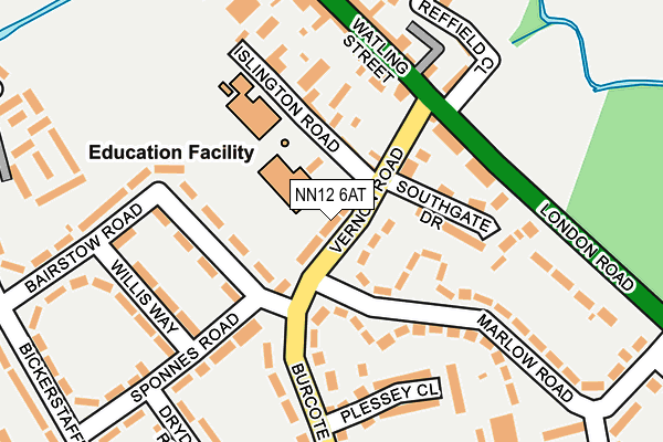 NN12 6AT map - OS OpenMap – Local (Ordnance Survey)