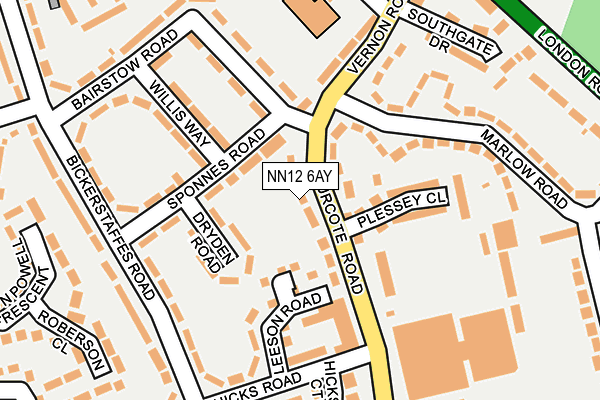 NN12 6AY map - OS OpenMap – Local (Ordnance Survey)