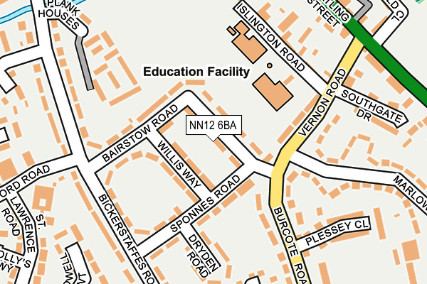 NN12 6BA map - OS OpenMap – Local (Ordnance Survey)