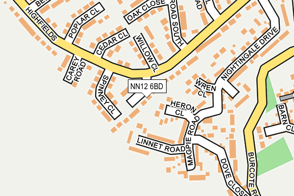 NN12 6BD map - OS OpenMap – Local (Ordnance Survey)