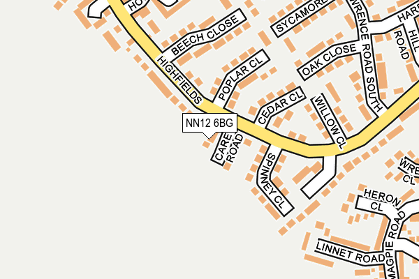 NN12 6BG map - OS OpenMap – Local (Ordnance Survey)