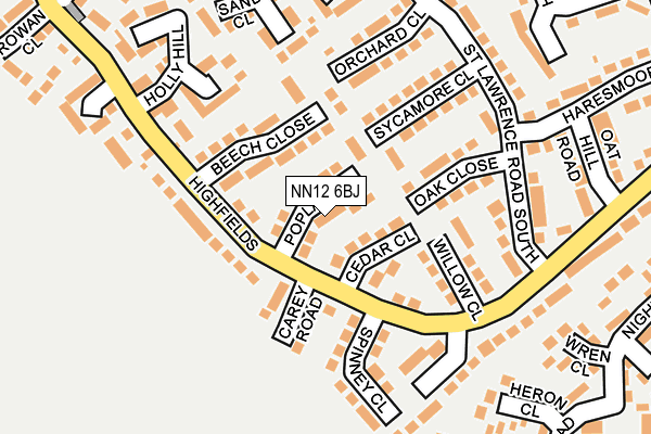 NN12 6BJ map - OS OpenMap – Local (Ordnance Survey)