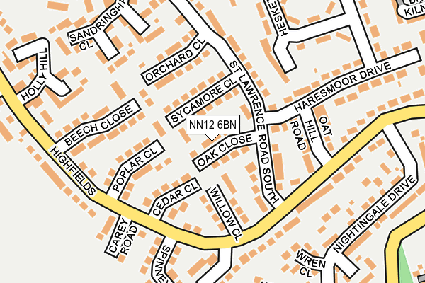 NN12 6BN map - OS OpenMap – Local (Ordnance Survey)