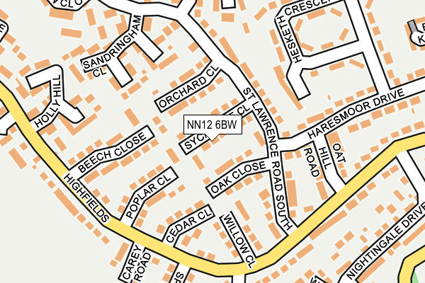 NN12 6BW map - OS OpenMap – Local (Ordnance Survey)