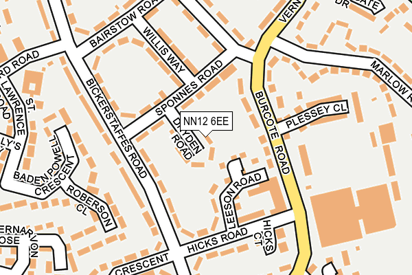 NN12 6EE map - OS OpenMap – Local (Ordnance Survey)