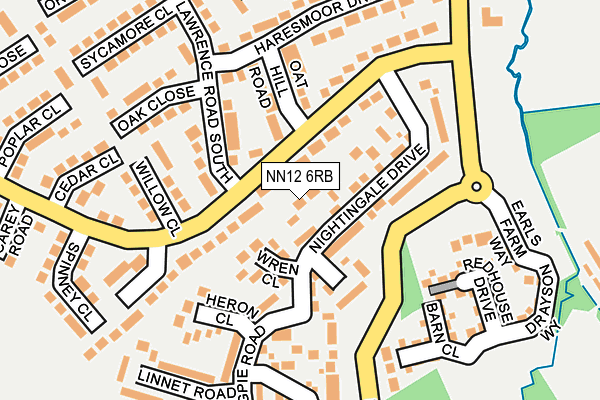 NN12 6RB map - OS OpenMap – Local (Ordnance Survey)