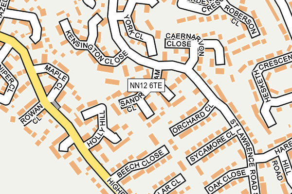 NN12 6TE map - OS OpenMap – Local (Ordnance Survey)
