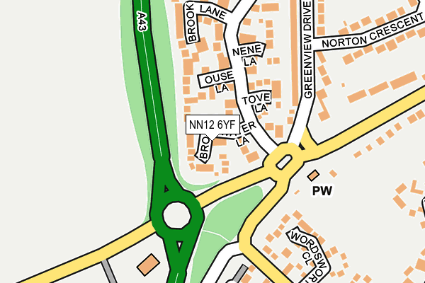 NN12 6YF map - OS OpenMap – Local (Ordnance Survey)
