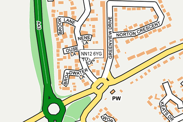 NN12 6YG map - OS OpenMap – Local (Ordnance Survey)