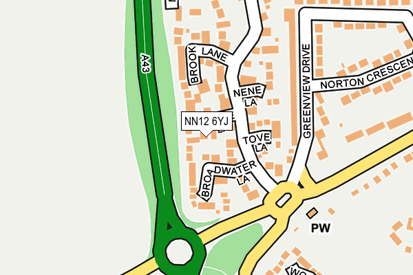 NN12 6YJ map - OS OpenMap – Local (Ordnance Survey)