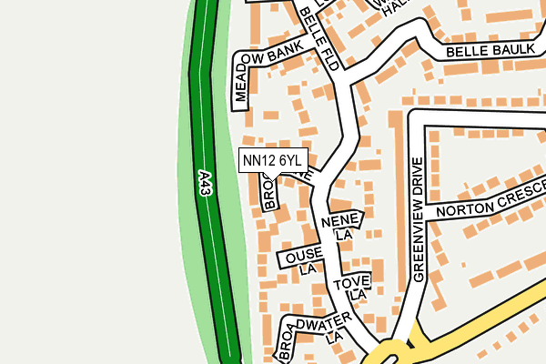 NN12 6YL map - OS OpenMap – Local (Ordnance Survey)
